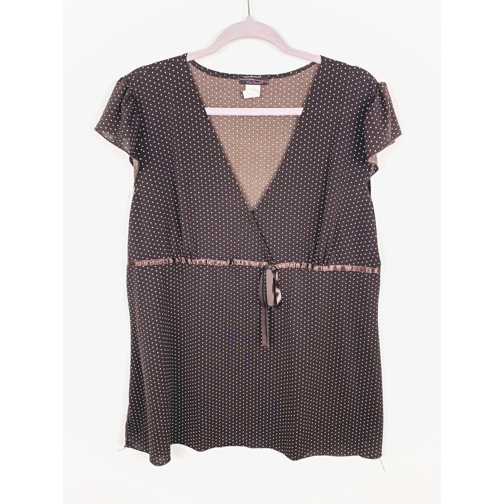 Von Mozart Vintage Y2K Polka Dot Babydoll Blouse Top 2X